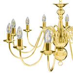 ZNTS Chandelier Golden 12 x E14 Bulbs 281623