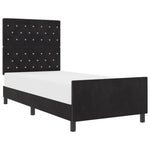 ZNTS Bed Frame Black 90x190 cm Velvet 3344845
