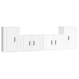 ZNTS 4 Piece TV Cabinet Set High Gloss White Engineered Wood 3188544