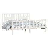 Bed Frame without Mattress White Solid Wood Pine 200x200 cm 3188187