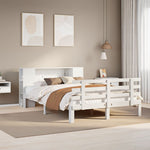 ZNTS Bookcase Bed without Mattress White 160x200cm Solid Wood Pine 3322715