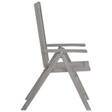 Garden Chair Set of 2 Grey Solid Acacia Wood Standard Foldable 45938