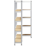 5-Layer Storage Shelves 3 pcs Silver Steel&Engineered Wood 4016939