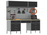 Work Cabinet Set with Drawer with Storage Manual 8 pcs Black 3321462