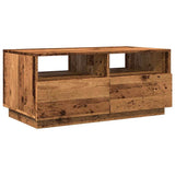Coffee Table with LED Lights Old Wood 90x49x40 cm 857710