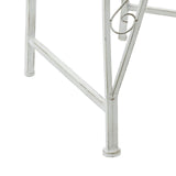 Tree Bench 8-Seater 160 x 89 cm Steel Antique White Round 42029503