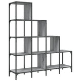 Bookcase Grey Sonoma 122x30x132 cm Engineered Wood and Metal 845444