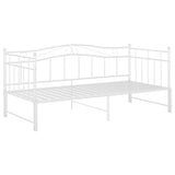 Pull-out Sofa Bed Frame without Mattress White Metal 90x200 cm 324783