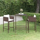 Garden Bar Set Brown PE rattan Medium Footrest Garden Bar Set 3095387