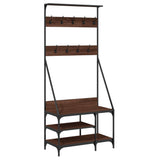 Clothes Rack with Shoe Storage Brown Oak 80x40x184 cm 837866