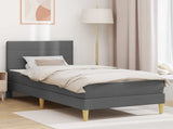 Bed Frame with Mattress Dark Grey 90 x 190 cm Fabric 3415251