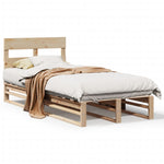 ZNTS Bed Frame without Mattress 90x200 cm Solid Wood Pine 850794