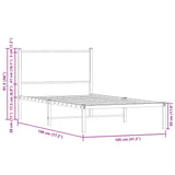Metal Bed Frame without Mattress Sonoma Oak 100x190 cm 4007710