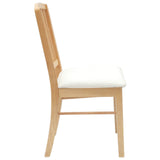 Dining Chairs 2 pcs Natural 50 x 52.5 x 91 cm Solid Rubber Wood 42020455