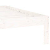 Bed Frame without Mattress White Solid Wood Pine 140x200cm 810366