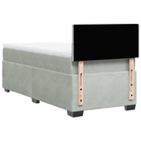 Box Spring Bed with Mattress Light Grey 90x190 cm Velvet 3286198