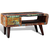 Coffee Table with Curved Edge 1 Drawer Reclaimed Wood 241008