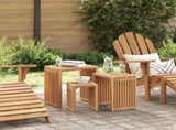 Garden Side Table 3 pcs Brown 33 x 44.5 x 51 cm Solid Teak Wood 42006351