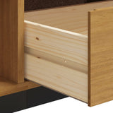 TV Cabinet with Glass Door FLAM 158x40x50 cm Solid Wood Pine 357821