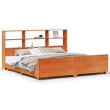 Bed Frame without Mattress Wax Brown 200x200 cm Solid Wood Pine 3323679