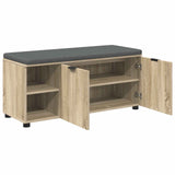 Hall Bench with Cushion with Shelf Sonoma Oak 100 x 38 x 46 cm 891514
