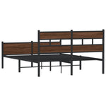 ZNTS Bed Frame without Mattress Brown Oak 140x200 cm Engineered Wood 4017345