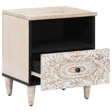 Bed cabinet 2 pcs White 40 x 33 x 46 cm Solid Mango Wood 4018375