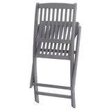 Outdoor Chair Set of 8 Grey Acacia Wood Standard Foldable 3078289