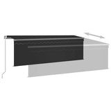 Manual Retractable Awning with Blind&LED 4.5x3m Anthracite 3069444