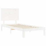 Bed Frame without Mattress White 100x200 cm Solid Wood Pine 3193652