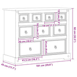 ZNTS Chest of Drawers Corona 101x45x82 cm Solid Wood Pine 4005678