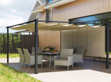 3 x 4m Metal Pergola with Retractable Roof and Roller Shade, Wall-Mounted or Free Standing Garden T3398P317749