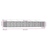 Dog Cage with Roof and Door Grey 12x2x2 m Galvanised Steel 3209572