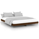 Bed Frame without Mattress Brown Oak 200x200 cm Engineered Wood 832220