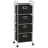 Shelving Unit with 4 Storage Boxes Steel and Non-woven Fabric 245750