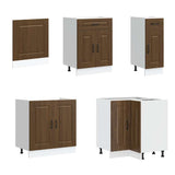 11 Piece Kitchen Cabinet Set Kalmar Brown Oak Engineered Wood 3314888