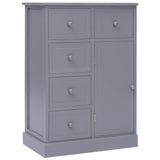 Sideboard with 10 Drawers Grey 113x30x79 cm Wood 284176