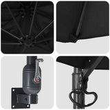 Garden Parasol Black 248 x 248 x 148 cm Polyester and Steel 42003233