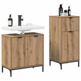 Bathroom Furniture Set with Drawer with Shelf 2 pcs Artisan Oak 3393102