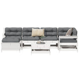 7 Piece Garden Sofa Set White Solid Wood Pine 3250957