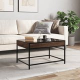 Coffee Table with Infinity LED Brown Oak 70x50x41 cm 847686