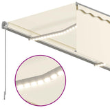 Manual Retractable Awning with Blind&LED 3.5x2.5m Cream 3069402