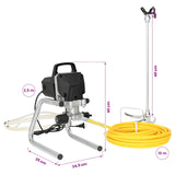 Airless Paint Sprayer 10 m Spray Hose 220V 2L/min 227 bar Black 42044881