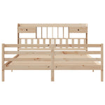 ZNTS Bookcase Bed without Mattress 200x200 cm Solid Wood Pine 3321946