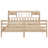 ZNTS Bookcase Bed without Mattress 200x200 cm Solid Wood Pine 3321946