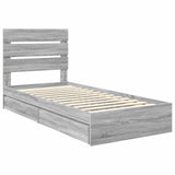 Storage Bed Grey Sonoma 100 x 200 cm Engineered Wood 3411922