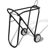 Metal Foldable Saddle Rack with Wheels 141332
