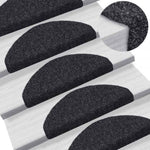 ZNTS Stair Mats Self-adhesive 30 pcs Black 65x21x4 cm 3365657