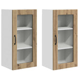 Wall Glass Cabinet LUCCA 2 pcs Artisan Oak 40 x 31 x 80 cm 885004