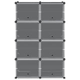 Storage Cube Organiser with 8 Cubes and Doors Black PP 4019579